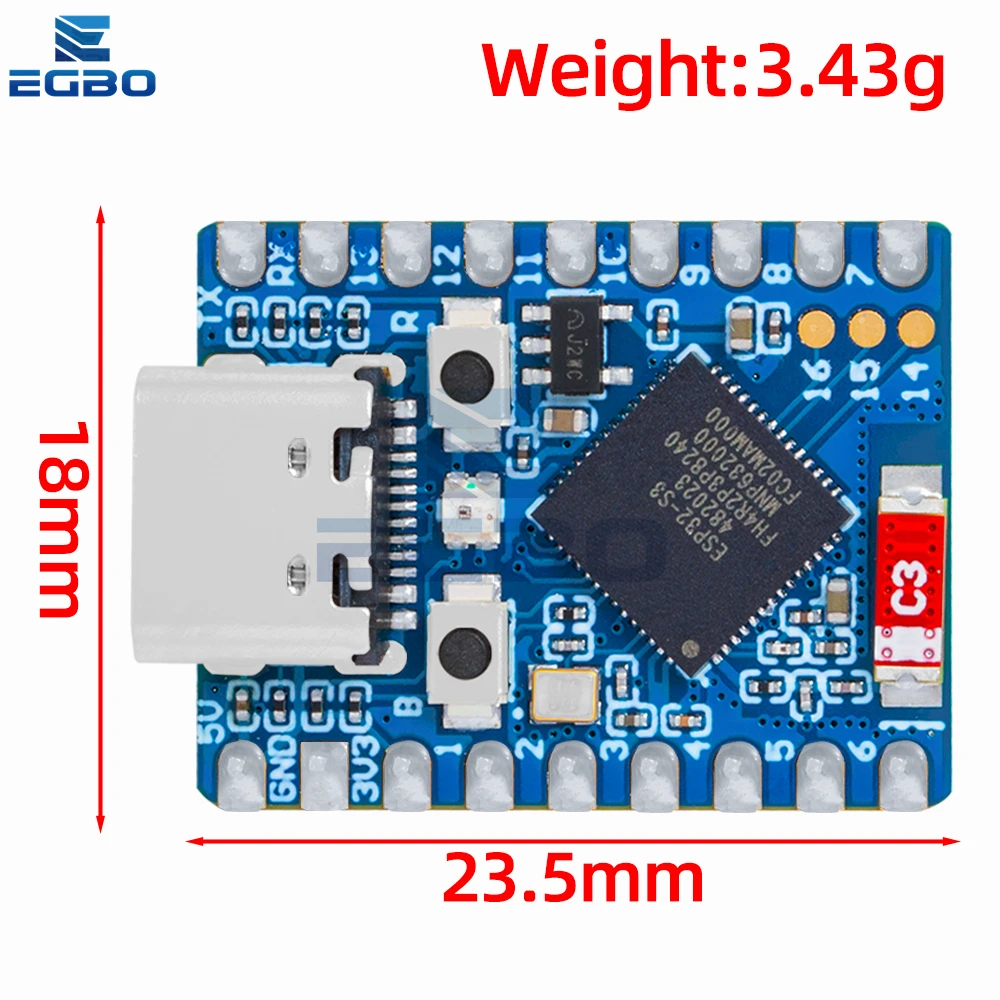 1PCS~4PCS EGBO ESP32-S3-Zero Mini Development Board WiFi Bluetooth Ultra-small Size ESP32 C3 S3 ESP 32