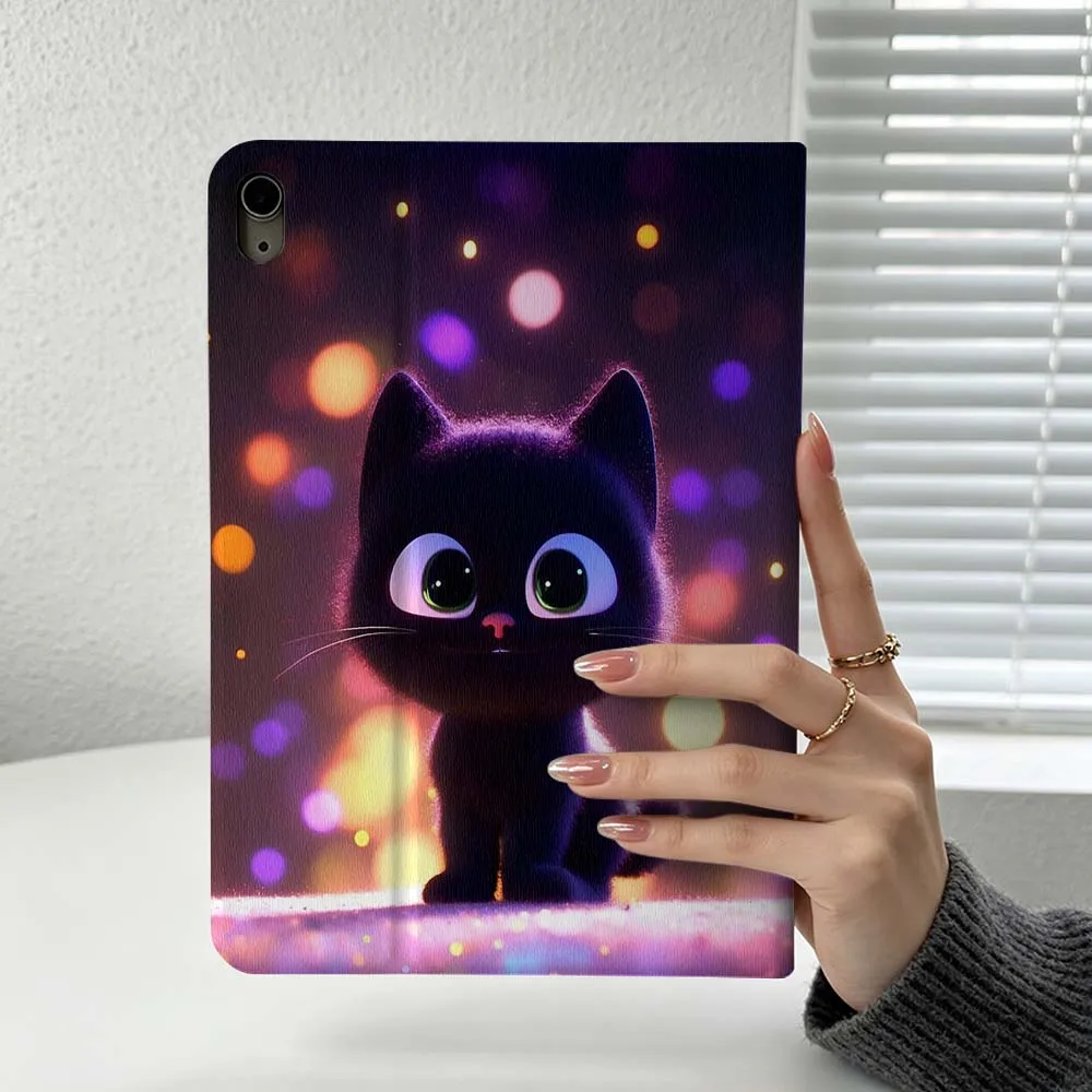 Sparkly Cat Pattern For iPad Pro Air mini 7 6 5 4 3 2 1 9gen M5 M4 11th 10th A17 Pro A16 Soft Inch Tablet Case Cover