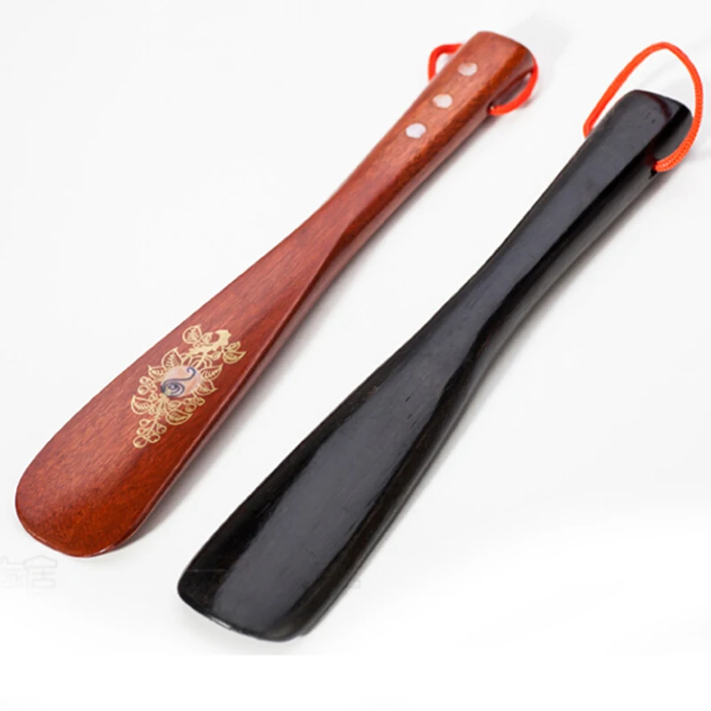 1PC 22cm Wooden Shoe Horn Shoe Durable Handle Shoehorn Accessories Shoe Horns Aid Stick Remover Tool Random Color