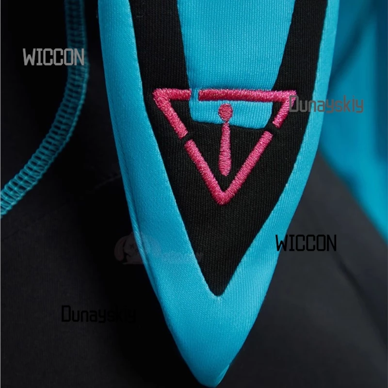 مشتق صوتي مثير تأثيري سايبر نمط ملابس رياضية ضيقة ارتداءها مع مقنعين سترة قصيرة ملابس السباحة الزرقاء Jirai Kei عيد الميلاد #5