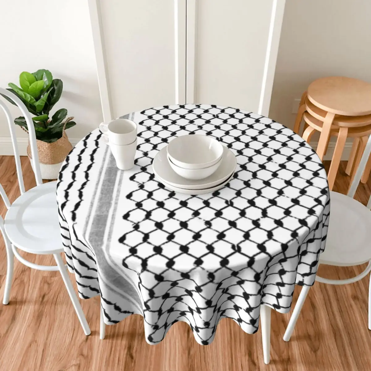 P-Palestinians Hatta Kufiya Tablecloth Retro Round Table Cloth For Home Party Dining Room Table Cover Wholesale Table Decoration