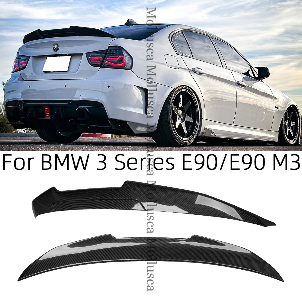 For BMW 3 Series E90/E90 M3 4Door PSM/P/M4 Style Carbon fiber Rear Spoiler Trunk wing 2004-2011