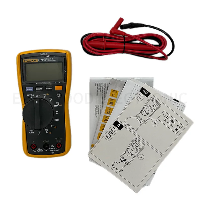فلوك 117C صحيح RMS مقياس رقمي متعدد الجهد التلقائي التيار المتناوب/تيار مستمر السعة الحالية المقاومة أداة قياس التردد