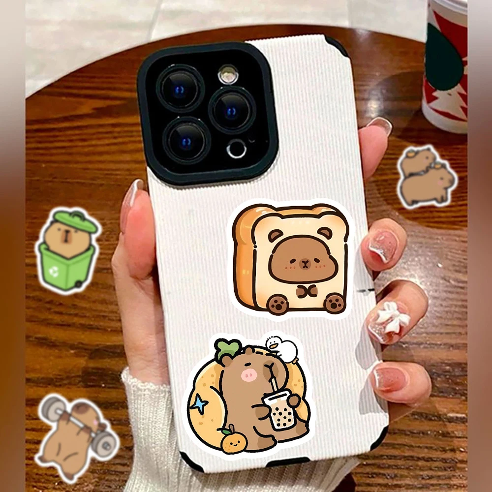 10/30/50pcs Animale Sveglio Capibara Adesivi Kawaii Del Fumetto Decalcomanie Per Bambini Giocattoli Cassa Del Telefono Del Computer Portatile Frigo Scrapbook Decorazione adesivo
