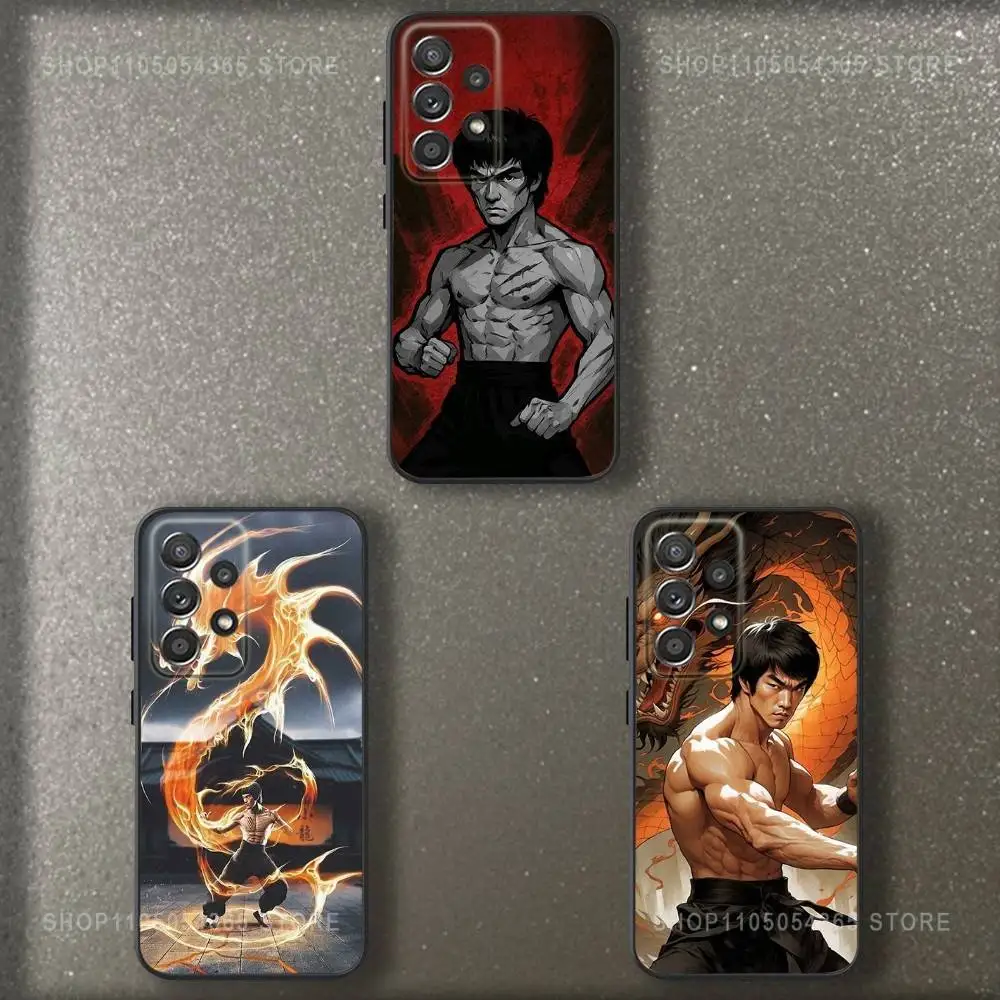 

B-Bruces Lee-es Kong Fu Phone Case For Samsung S 25,24,23,22,30,21,10,9,Ultra,Plus,Lite,FE,4,5 G Soft Black Case