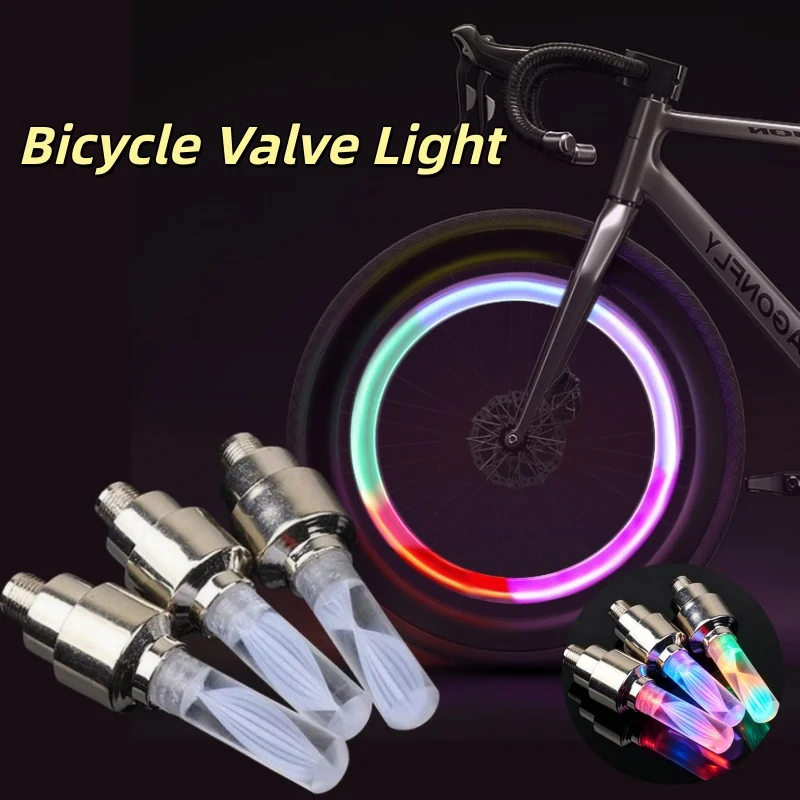 2/6Pcs Cool Colorful Bike Valve Cap LED Lights Neon Flash Spoke Lamp for Road MTB Motorcycle Car Tire Nozzle Cycling Accessories