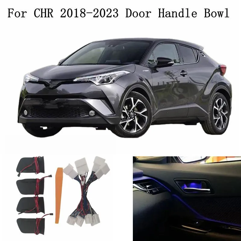 

For Toyota C-HR CHR 2018-2023 Inner Door Handle Bowl Atmosphere Light Car Door Bowl Handle Frame LED Ice Blue Light