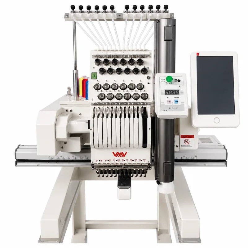 High Efficiency 12 Needles with Laser Usb Sewing Machine Single Head Embroidery Machine for Cap Bag Sleeves