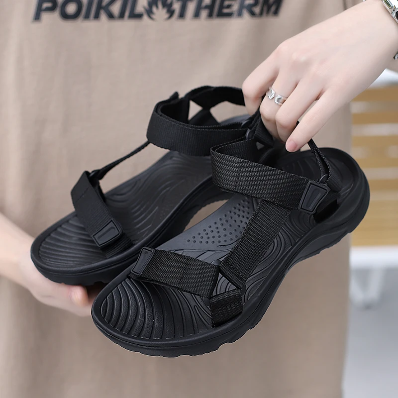 Classic Men Sandals Non-slip Beach Shoes Summer Slippers Outdoor Lightweight Sneakers Male Retro Comfortable Casual Shoes 39-46#