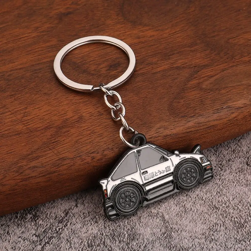 Creative Cartoon Car Modification Keychain Stainless Steel Key Holder Metal Keyring Zinc Alloy AE86 Car Pendant Accessories