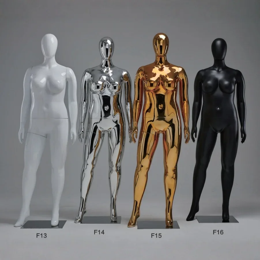 size model clothing store electroplating female full body fat model props export platform display rack fake human body shelf