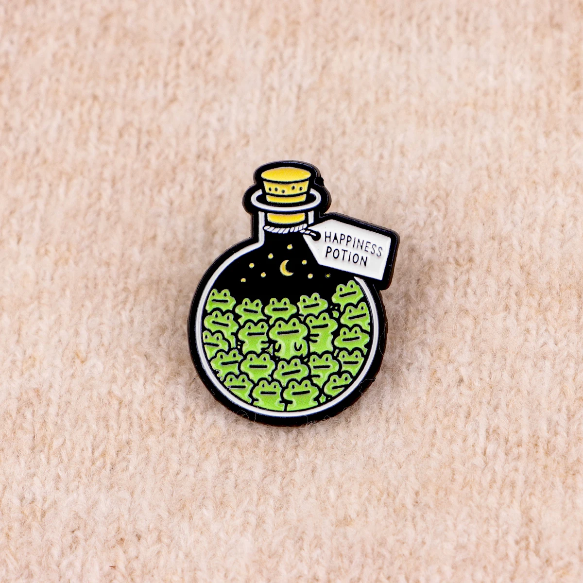 Niedliche Frosch-Emaille-Pins „I Frogot“ & „Happiness Bottle“ Broschen Abzeichen für Rucksäcke Geschenke Paar-Schmuck Cosplay-Accessoires – Detail 8