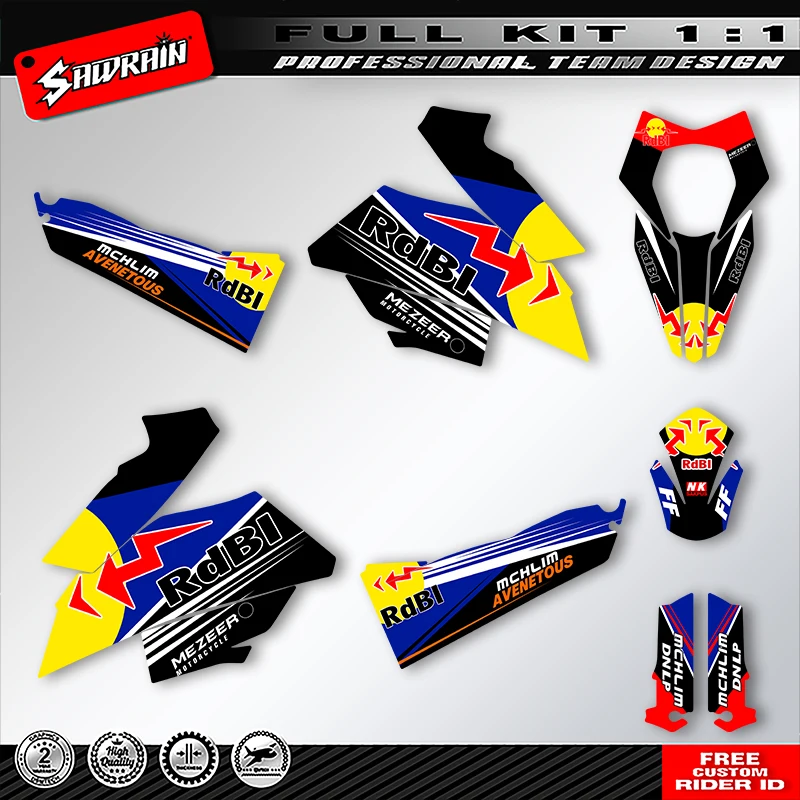 

Sawrain Motorcycle Graphics Backgrounds Decals Stickers Kit Number Name Custom For KTM SMR 690 R 2007 2008 2009 2010 2011 003