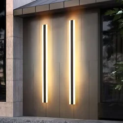 Lámpara de pared para exteriores LED moderna a prueba de agua IP65 porche jardín lámparas garaje puerta de entrada decoración impermeable pared iluminación villa entrada tienda puerta palabra larga Estilo simple