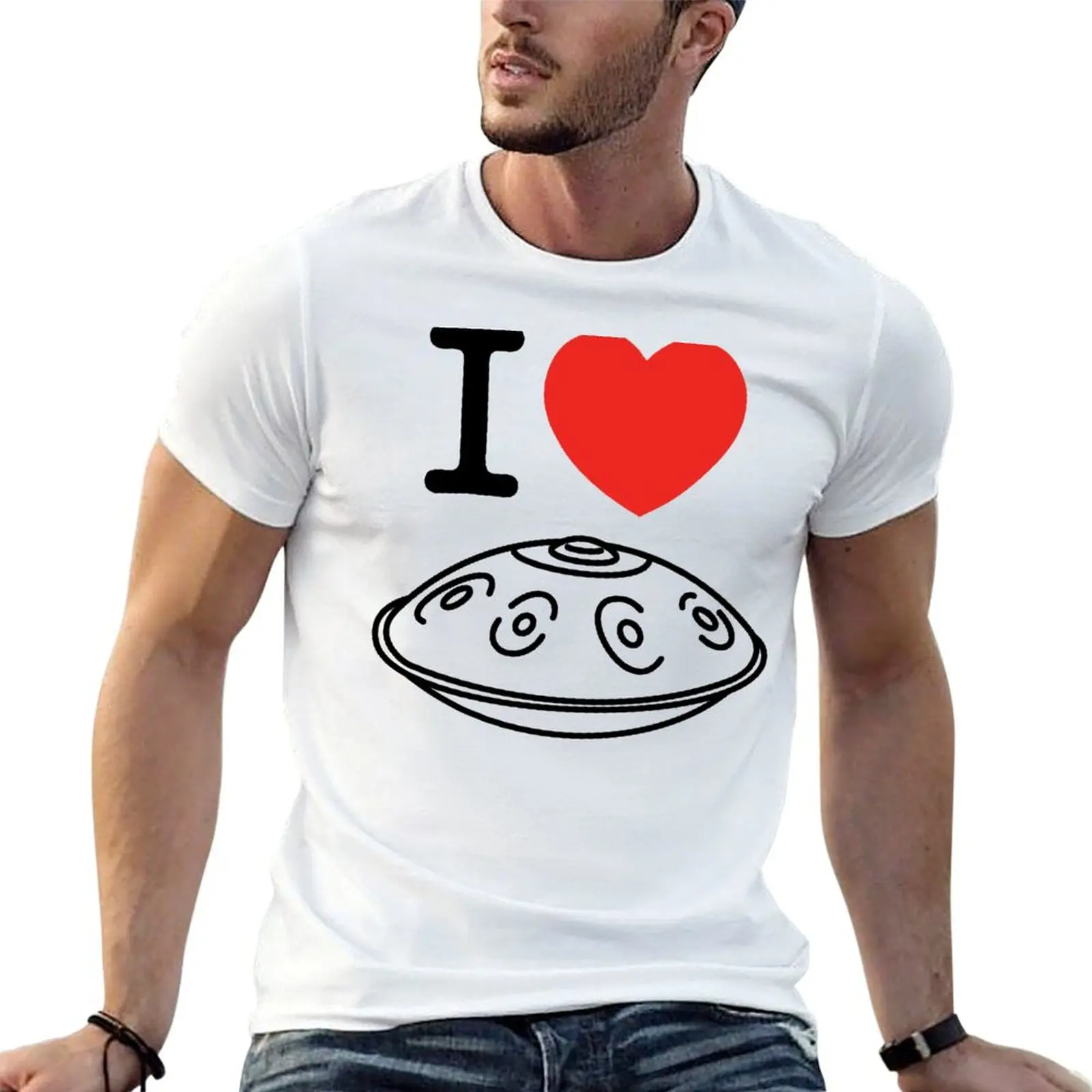I love handpan T-Shirt Urban Style Casual Short Sleeve Top
