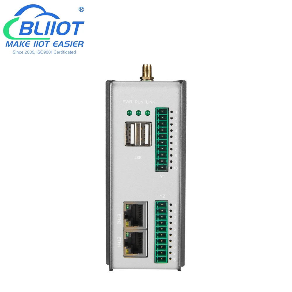 2 x A7 CPU 8GByte eMMC 100M+1000M Ethernet Port ARM Edge Computing Gateway support Modbus MQTT