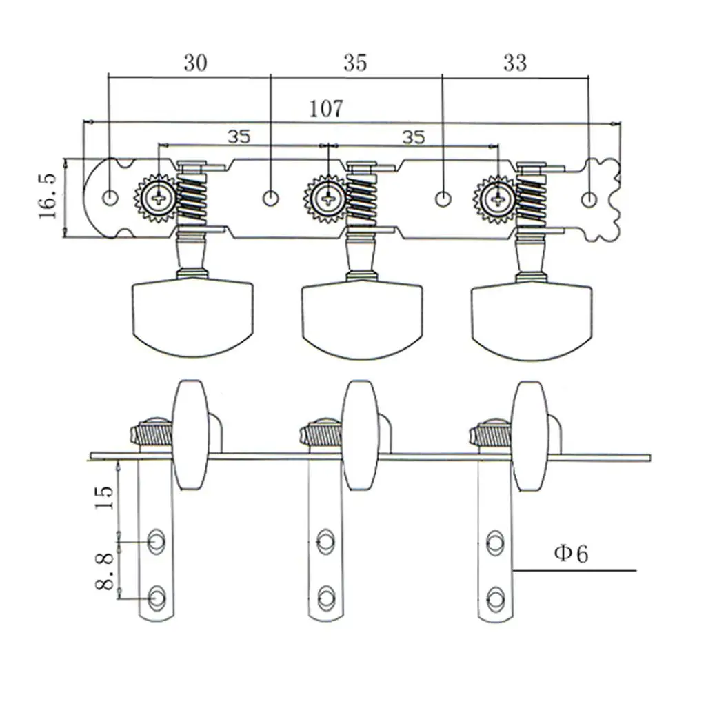 String Tuning Pegs 3 in Line Right Left Guitar Locking Machine Heads for Classical Acoustic Guitar