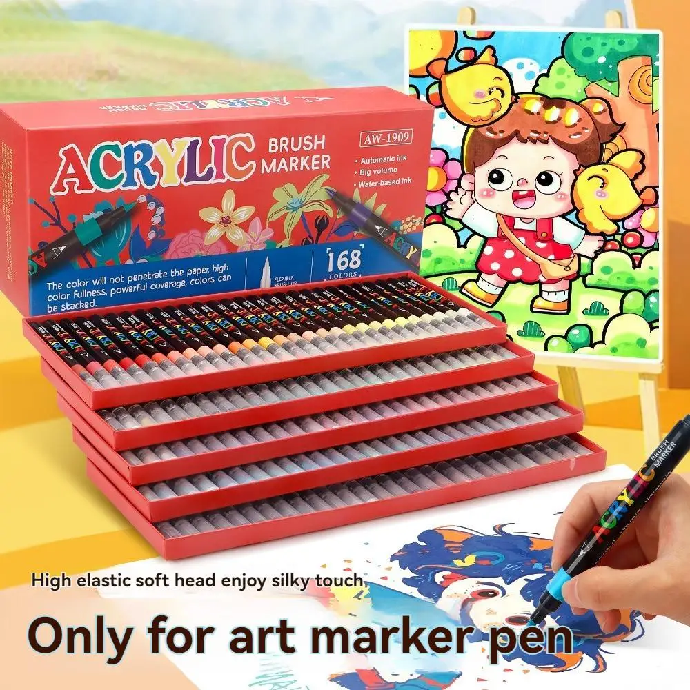 120/168 Art Marker Flexible Tip 1-5mm Suitable for Drawing, Painting, Inkwork, Diy, Stone, Rock, Wood, Glass, Egg, Acrylic Marker Pen Suitable for Art Beginners