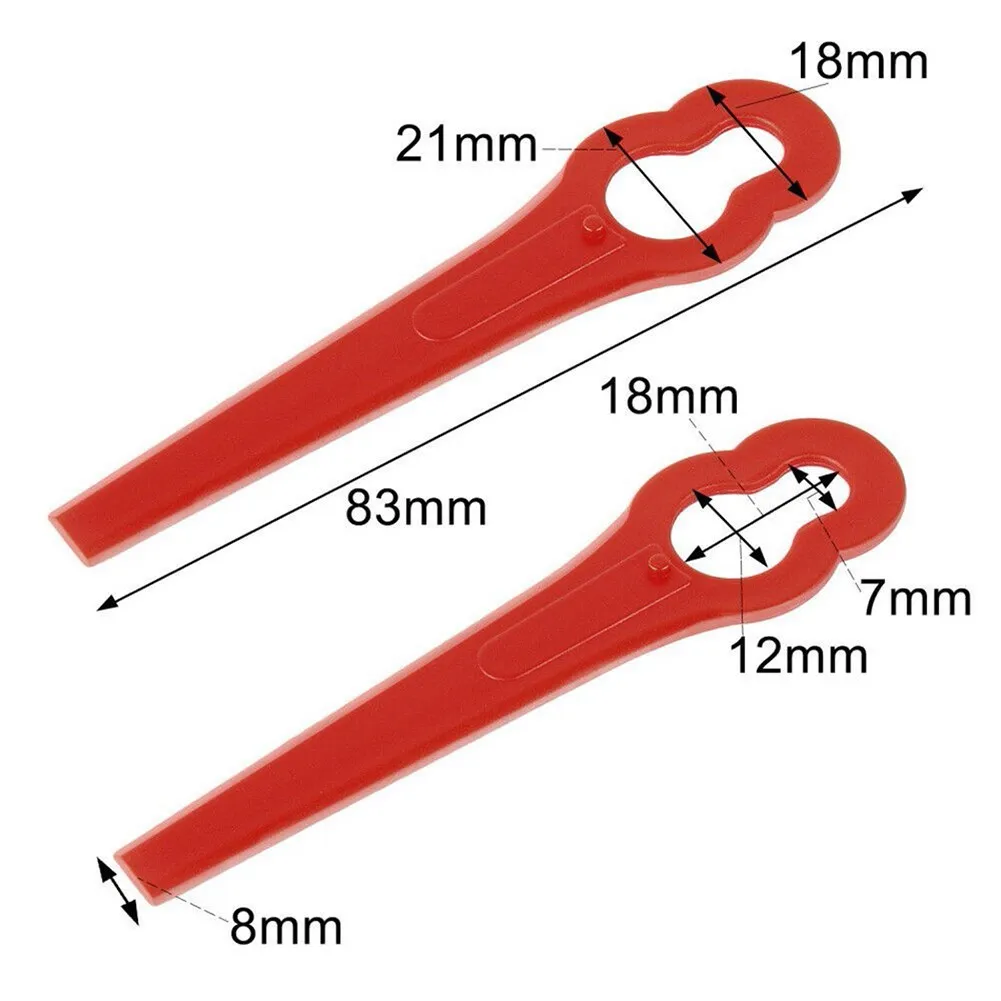 Sleek Design Ten High Performance Replacement Plastic Blades for Your For Einhell Grass Cutter in Bold Red Color