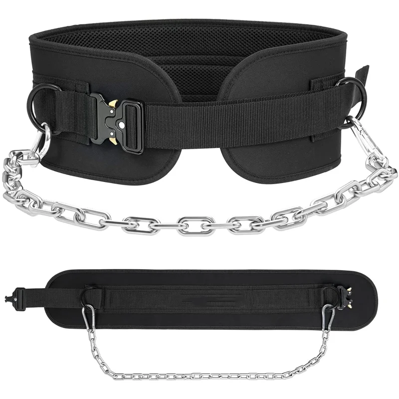 2in1 Quick Locking Dip Belt Weight Lifting Belt Heavy Duty Powerlifting Belt with Chain for Men Women Gym Deadlift Squat Pull Up