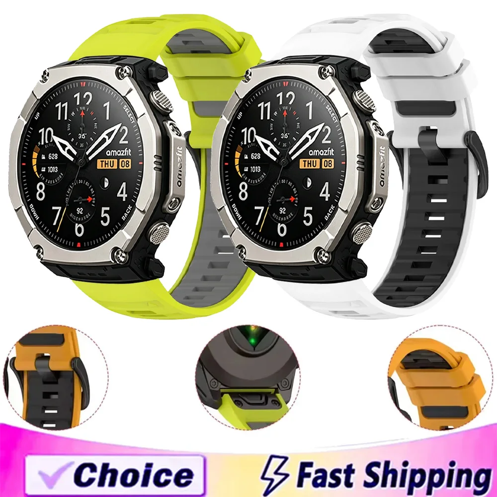 For Amazfit T-Rex Ultra 2 51mm Quick Fit 20mm 22mm 26mm Silicone Strap Sport Band Garmin Fenix9 9 Pro Tactix 8/Quatix 8 Bracelet
