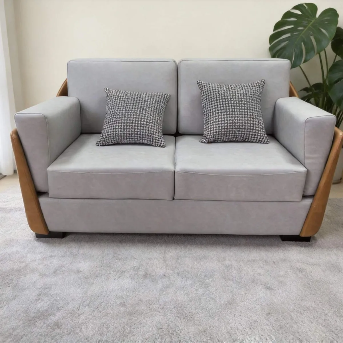 Modern Simple Hotel Clubhouse Apartment B & B Room Living Room Receive Visitors Negotiate Soft Bag Leather Sofa Chair