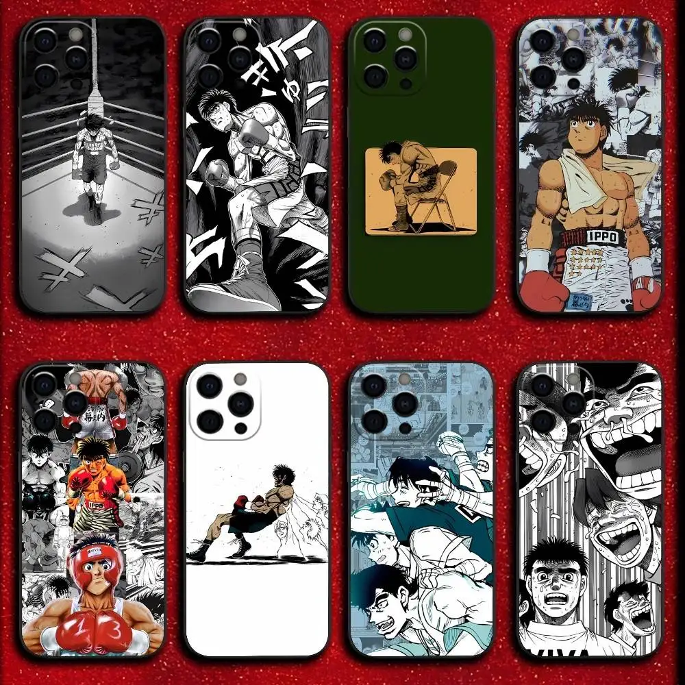 

H-Hajime Cartoon no Ippo Phone Case For iPhone 17,16,15,14,13,12,11,Pro,Max,Plus,E,SE4,Air,Mini Black Cover
