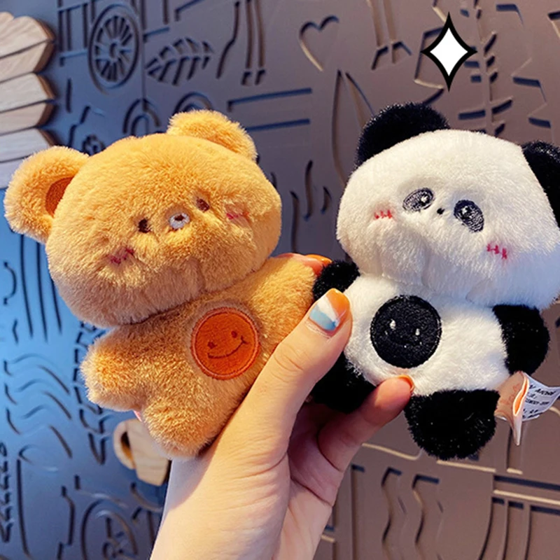 Cartoon Plush Simulation Animal Called Vocal Panda Keychain Trend Couple Accessories Cute Frog Bear Doll Toy Keyring Bag Pendant