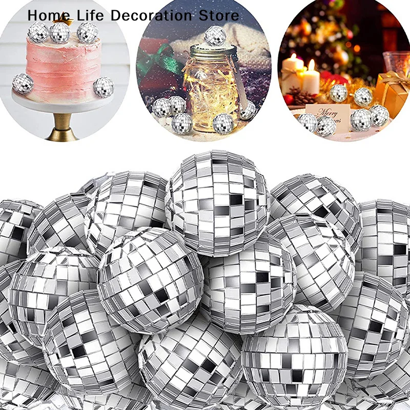 10 Stück Hängende Discokugel-Girlande, Reflektierende Mini-Spiegel-Discokugel-Dekorationen für Disco-Party Hochzeit Festival Geburtstagsfeier