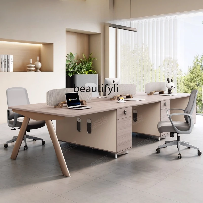 

Office Desk Employee Position Modern Simple Office Card Position Opposite Work Position Office Desk and Chair Combination