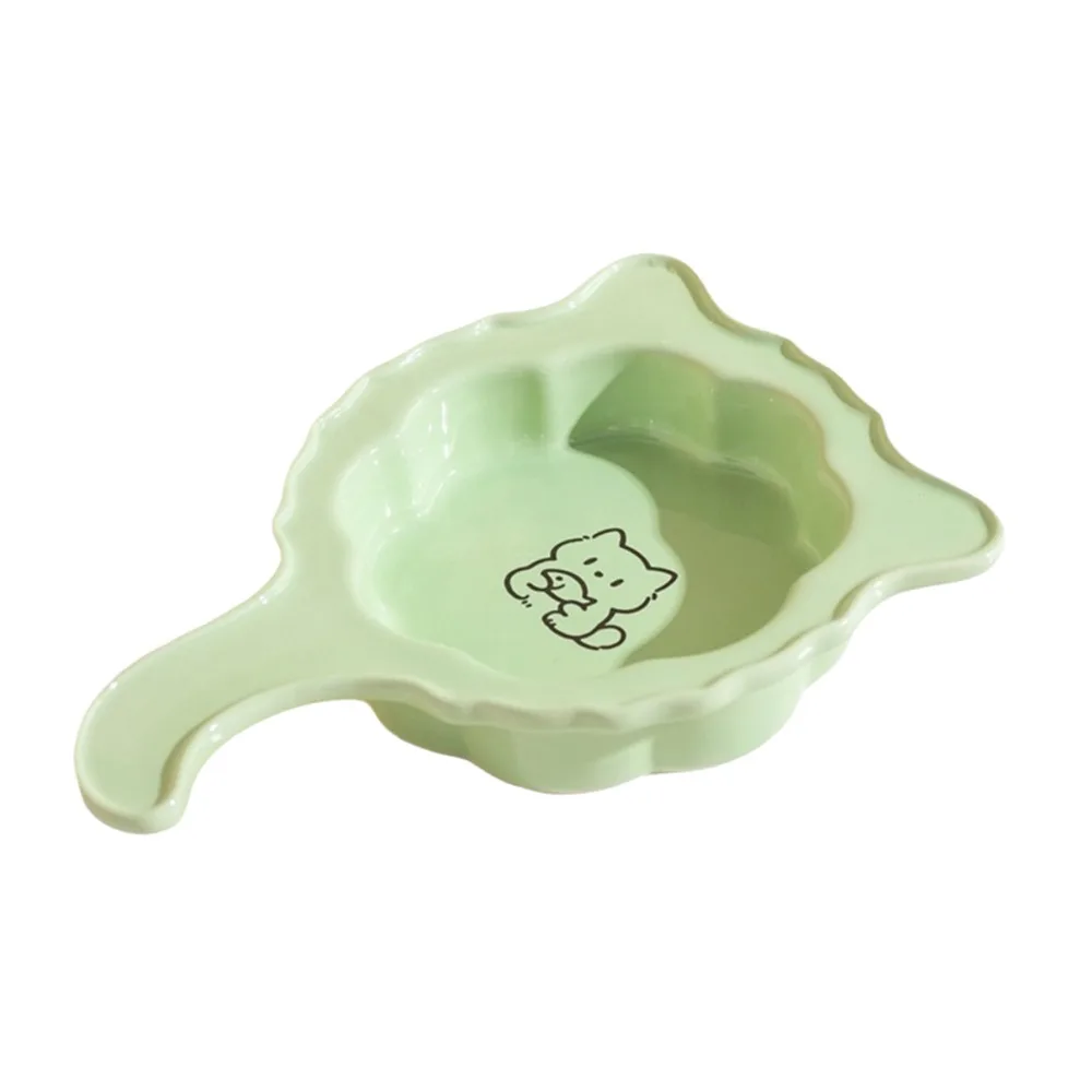 

Практичная керамическая миска для кошек с ручкой, устойчивая к ударам, износостойкая, однотонная, для еды и воды, для использования в помещении