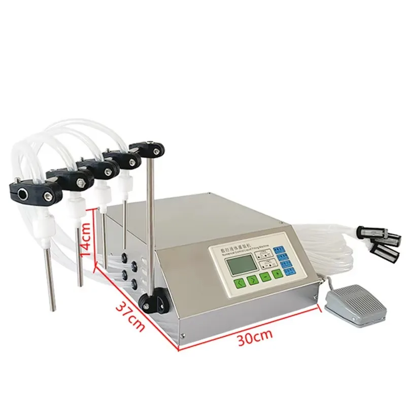 Semi-automatic small dose 4 head water perfume liquid filling machine with quantitative