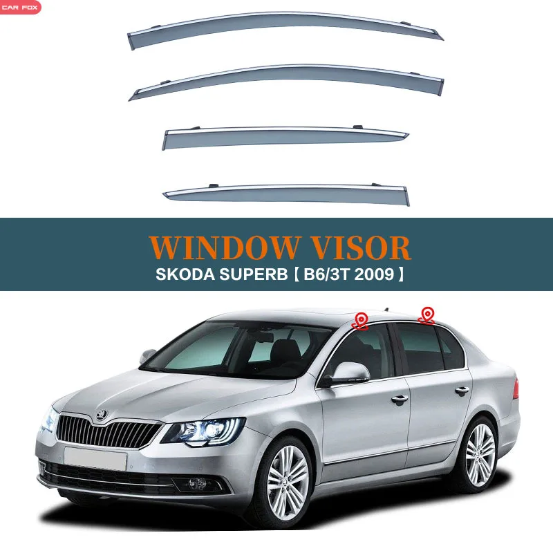 

Для SKODA SUPERB 2001-2016+ Дефлекторы окон, ветровики, защита от дождя и солнца, аксессуары для авто, стайлинг автомобиля