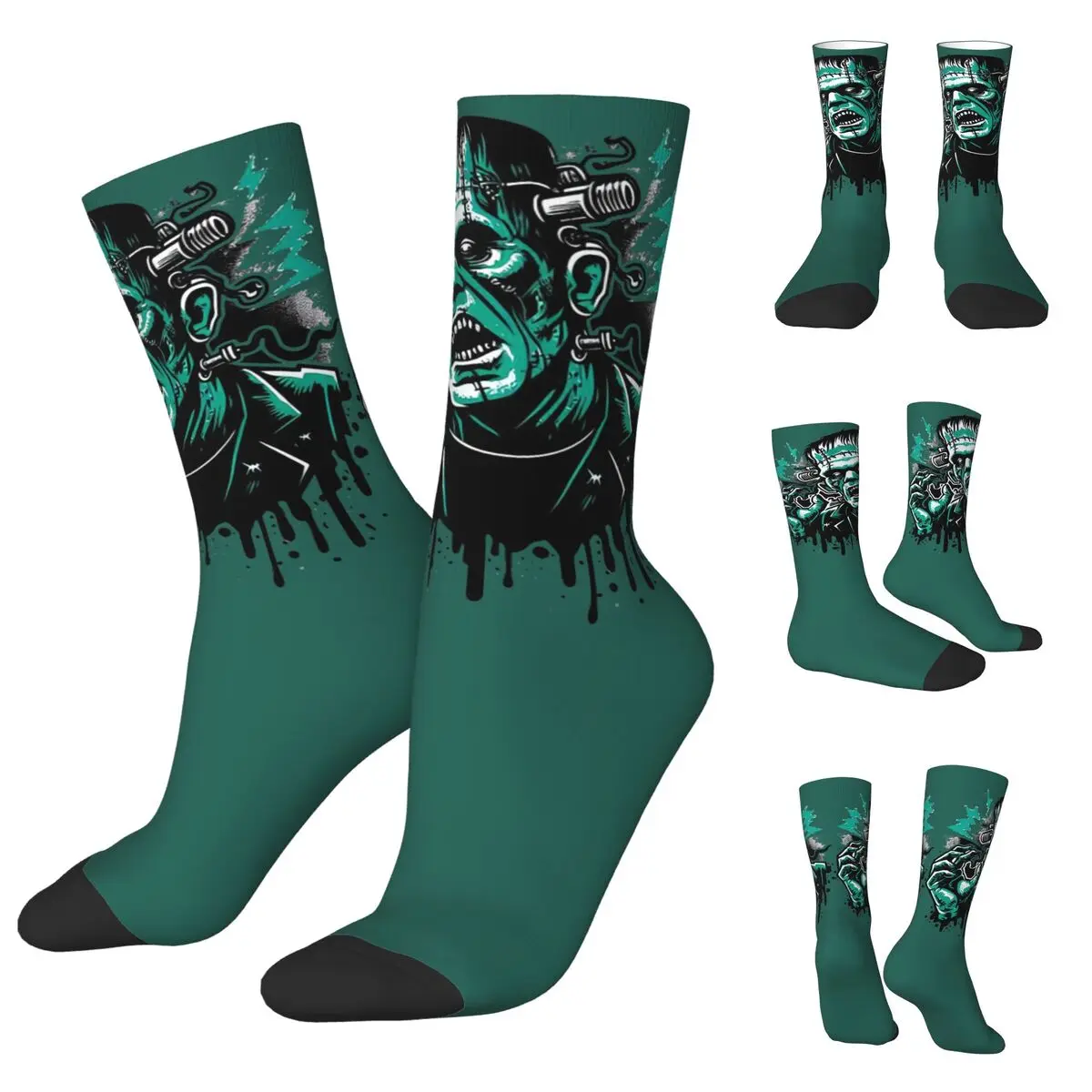 Calcetines con estampado 3D para hombre y mujer, calcetín Unisex con diseño divertido de monstruo, Frankenstein, ideal para las cuatro estaciones