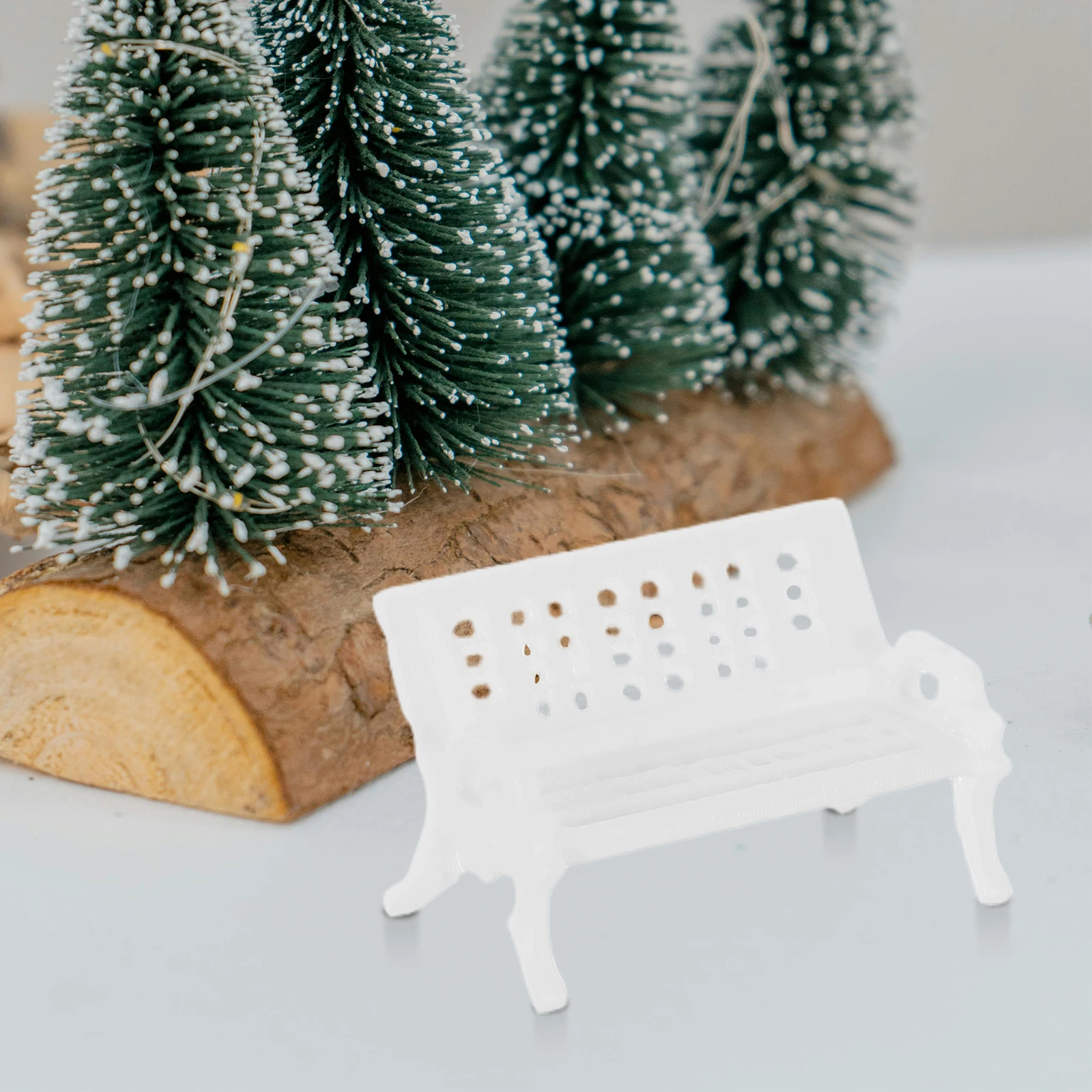 Mini chaise de parc en plastique, 5 pièces, réaliste, légère, Portable, banc d'ornement de bureau pour scènes miniatures, meubles, maison de poupée, bricolage