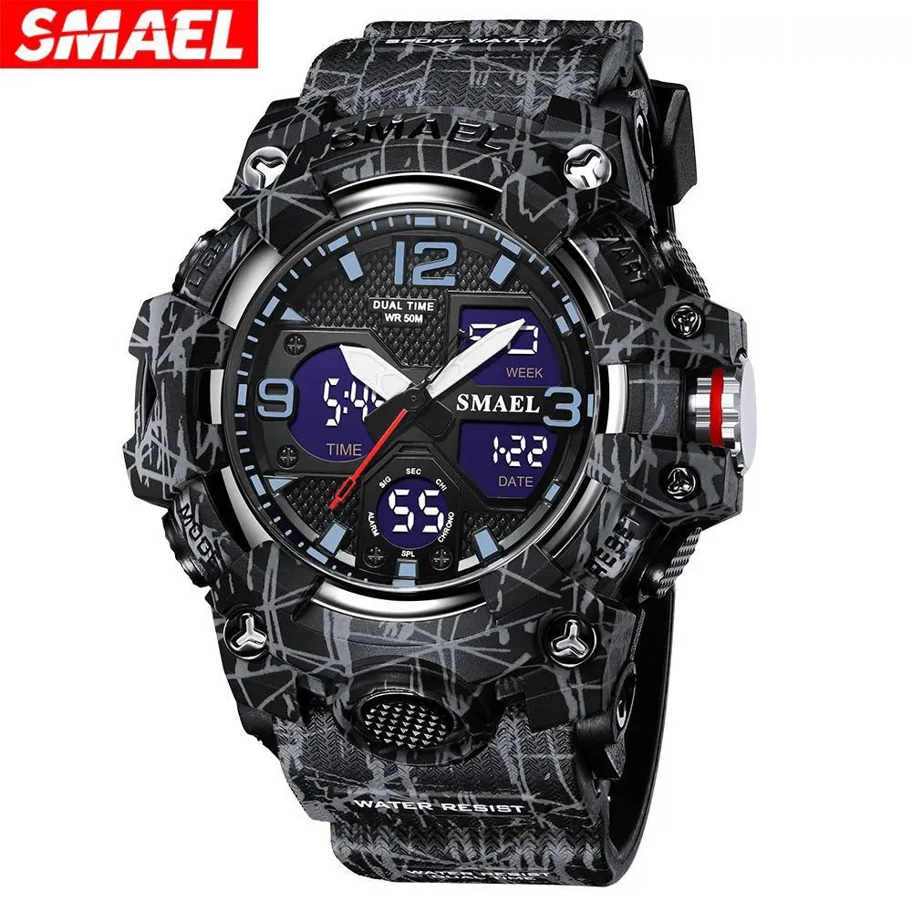 Smael camouflage outdoor fashion waterproof luminous trendy multifunctional sports digital watch