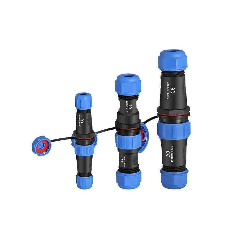 SP13 SP17 SP21 Waterproof Aviation Plug Male Female Docking Connector 2 Core 3 Position 4 Pin 5 6 7 9 Hole IP68 Docking 7P 5P 3P