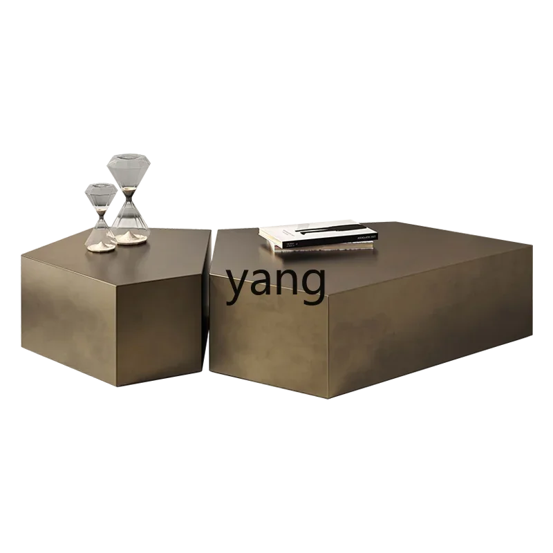 XYY modern simple light luxury bronze brushed coffee table combination designer creativity