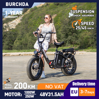 BURCHDA City Long-Lasting Electric Bikes Adults Fat Tires Snow Mountain Electric Bicycle 1000W 48V 31.5AH Large Battery U8 Ebike