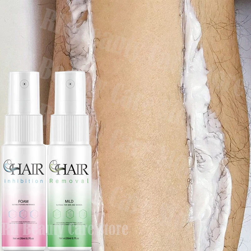 

2 Minutes Fast Hair Removal Spray Painless Hair Growth Inhibitor Arm Armpit Leg Permanent Depilatory for Men Women Repair Care