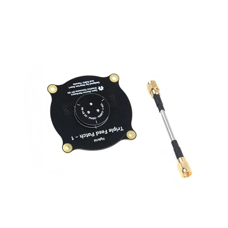 Antena patchowa 5.8GHz z potrójnym podajnikiem, 9.4 dBi, SMA / RP SMA, kierunkowa, o polaryzacji kołowej, do gogli FPV Fatshark, drona RC