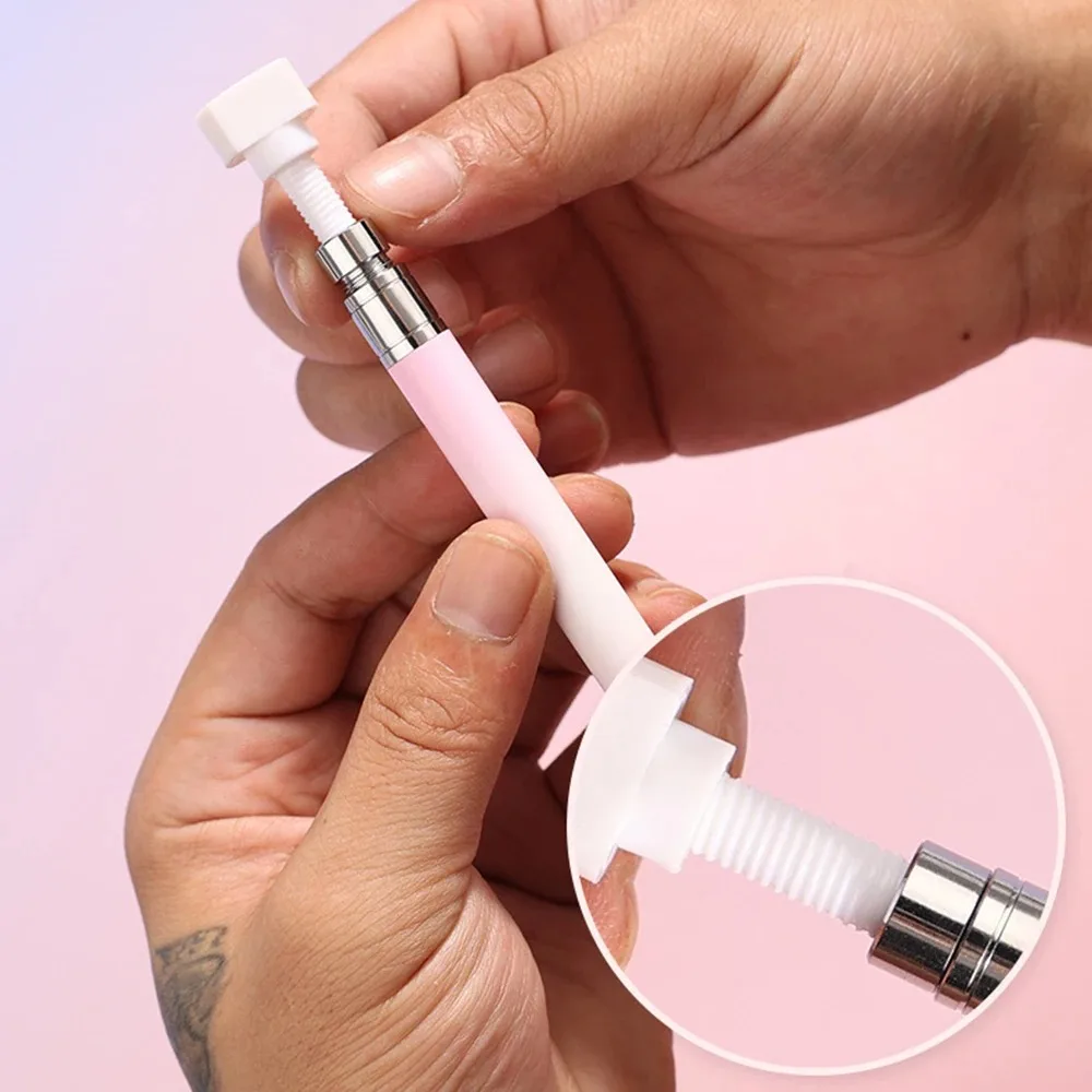 Farbverlauf-Strass-Pickertool, nachfüllbarer Wachsstift mit 3 zusätzlichen roten Wachsnachfüllungen, Nagel-Dotting-Strass-Pickup-Stift – Detail 6