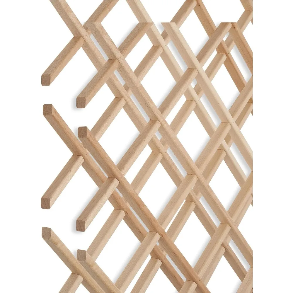 

18-Bottle Trimmable Wine Rack Lattice Panel Inserts in Unfinished Solid North American Hard Maple
