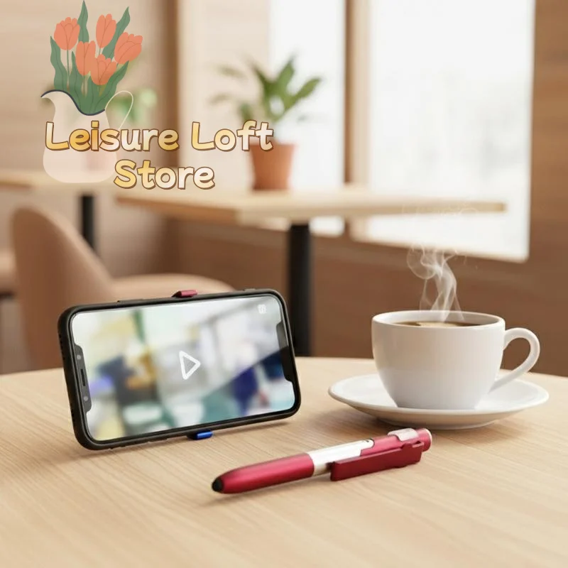 4 In 1 Folding Stylus Pen with LED Lamp Phone Stand Integrated Tool for Reading Drawing Gaming