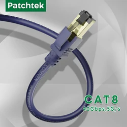 câble rj45 cat 8 Patchtek-Câble Ethernet Cat8 Rj45, Câble LAN Réseau, Internet Gumental, 0.2 Mhz pour PS5, 2000m-10m, 28awg, SSTP, 40Gbps, 5