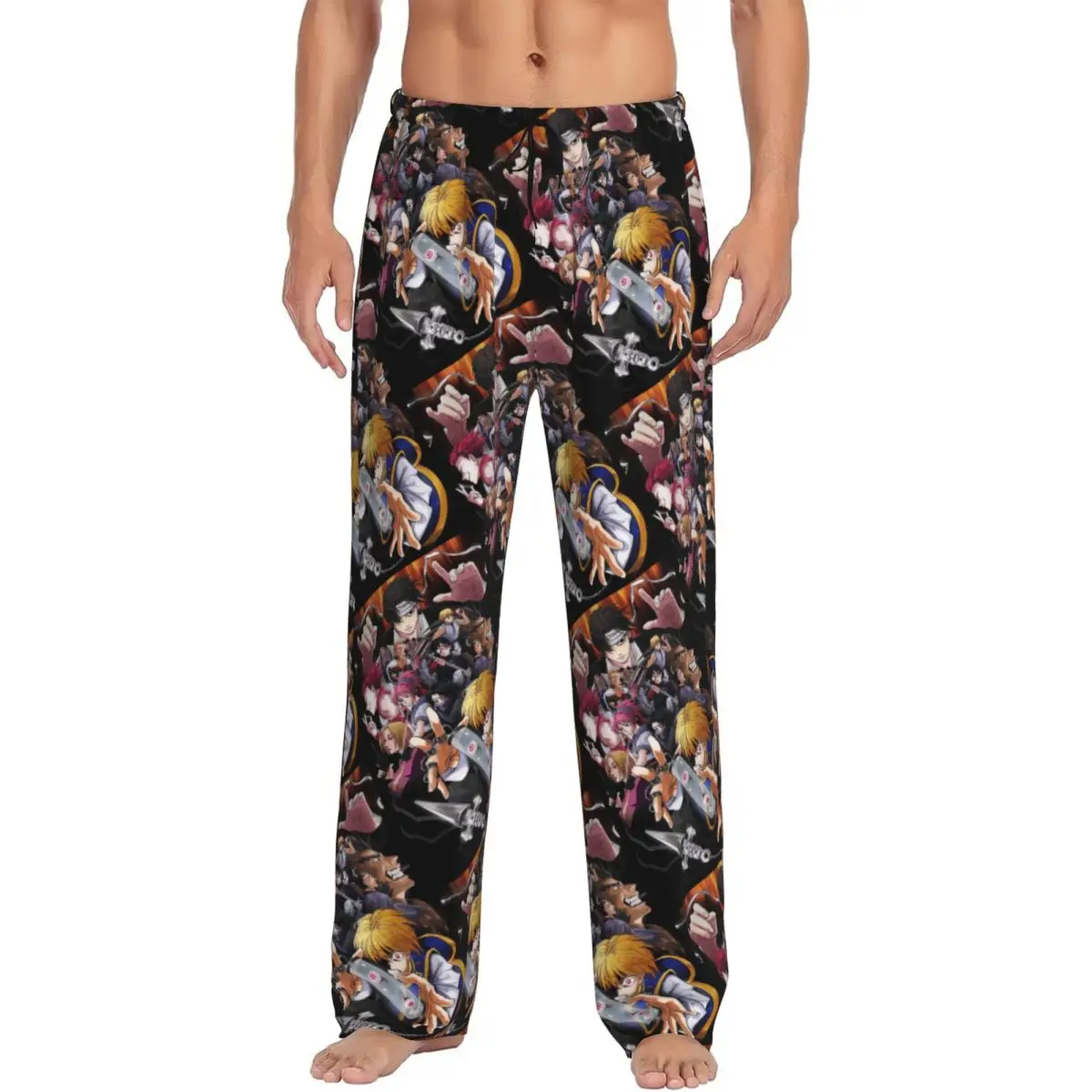 calcas-de-pijama-personalizadas-hxh-anime-pijamas-para-homens-cintura-elastica-calcas-de-dormir-com-bolsos