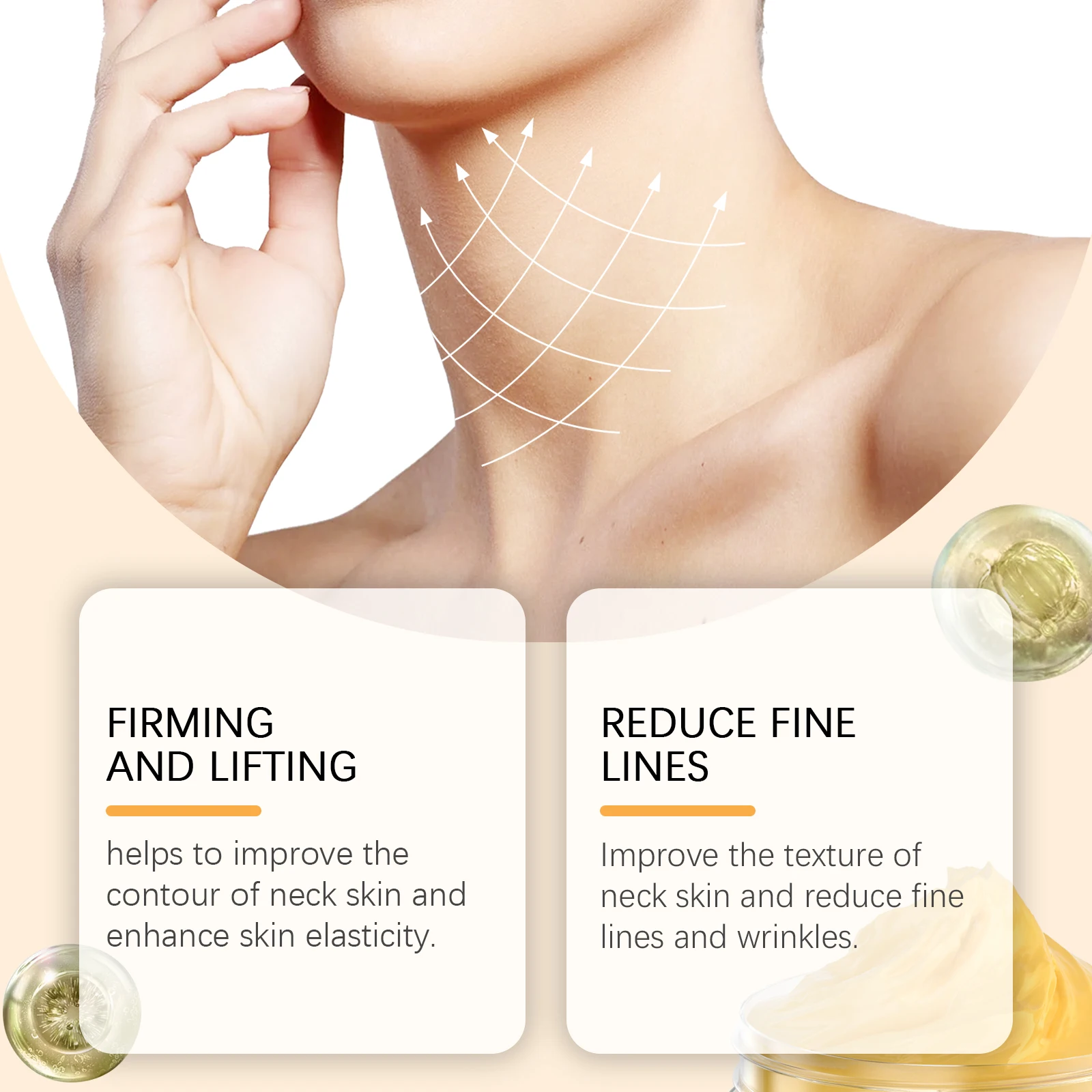 Turmeric Lifting Neck Cream, Firms Skin, Improves Dull Fine Lines, Brightens Skin Lifting Contour