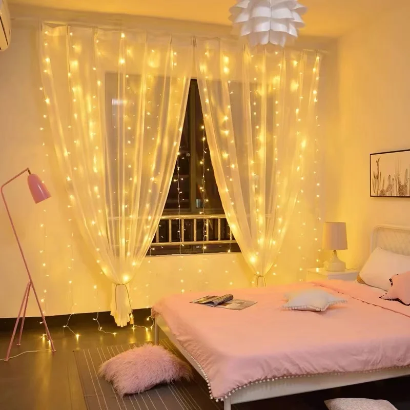 1pc USB 3x3/3*2/3*1 LED Curtain Bedroom Lights Christmas Garland Fairy Light Festoon Wedding Home Bedroom Decoration Lighting image 4
