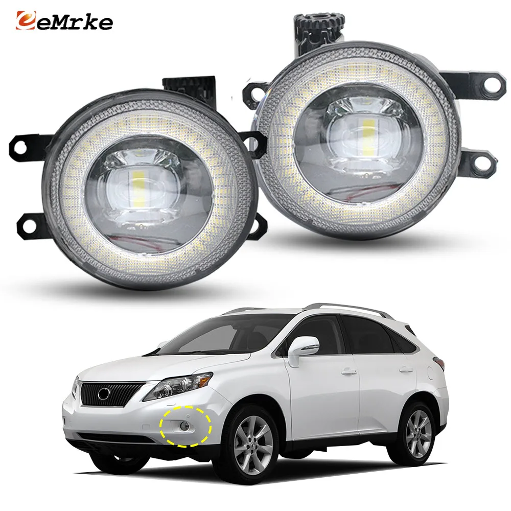 LED Fog Lights for Lexus RX AL10 RX270 RX350, RX450h 2009 2010 2011 2012 Front Bumper DRL Halo Angel Eye Ring Daylight -2 Pieces