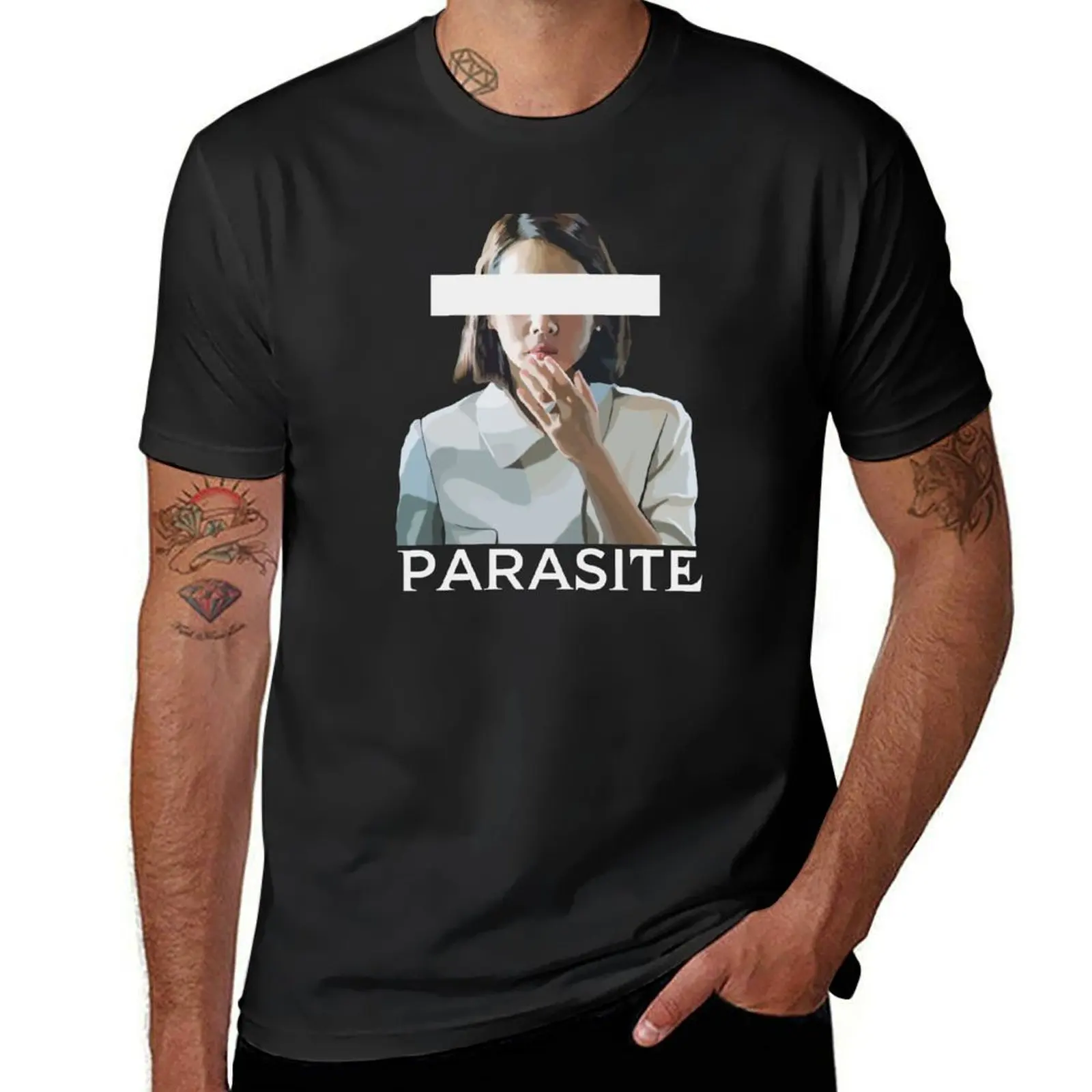 Appalled Face (Parasite) (No Eyes, with Title) T-Shirt korean fashion blanks summer clothes heavyweight t shirts for men